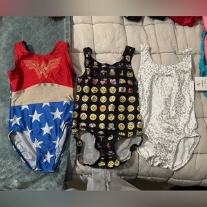 Colorful Graphic dance or gymnastic leo (set of three), size child small